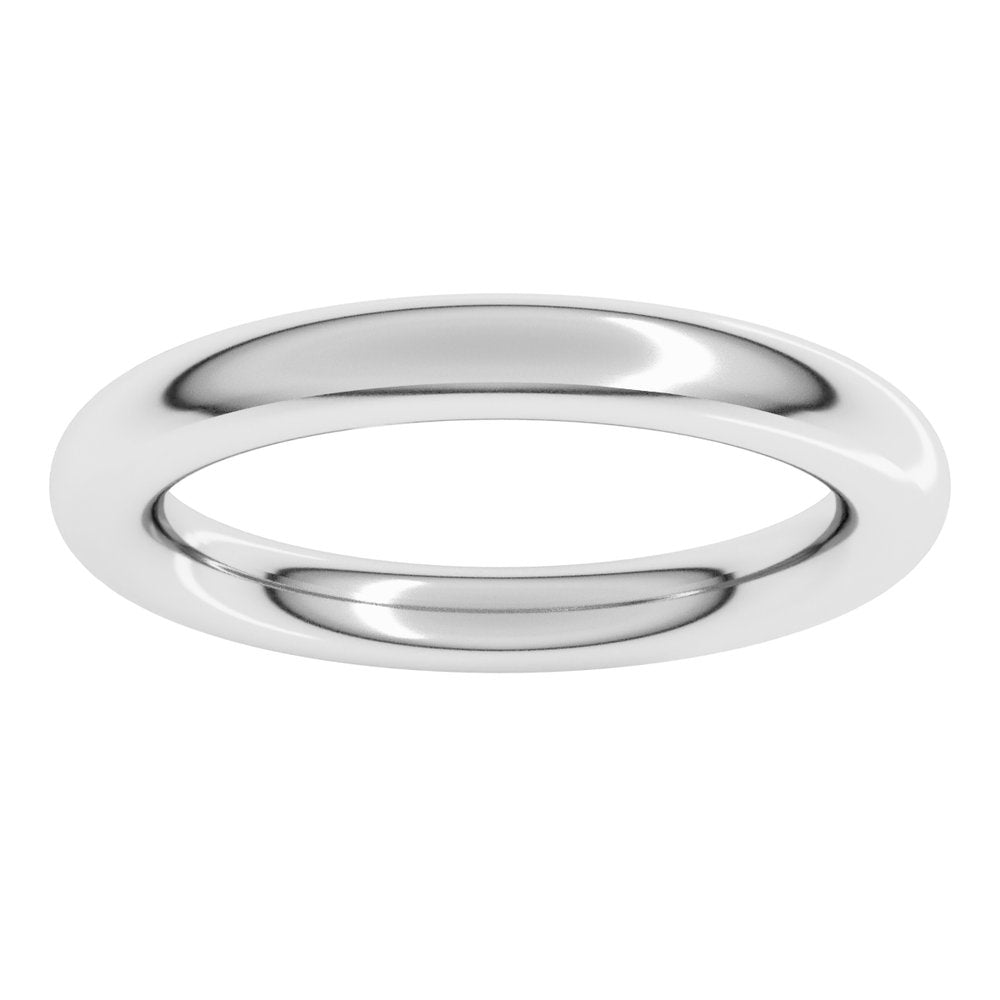 14K White Gold 3 mm Comfort-Fit Full Round Band Size 4
