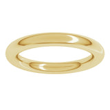 10K Yellow Gold 3 mm Comfort-Fit Full Round Band Size 10.5