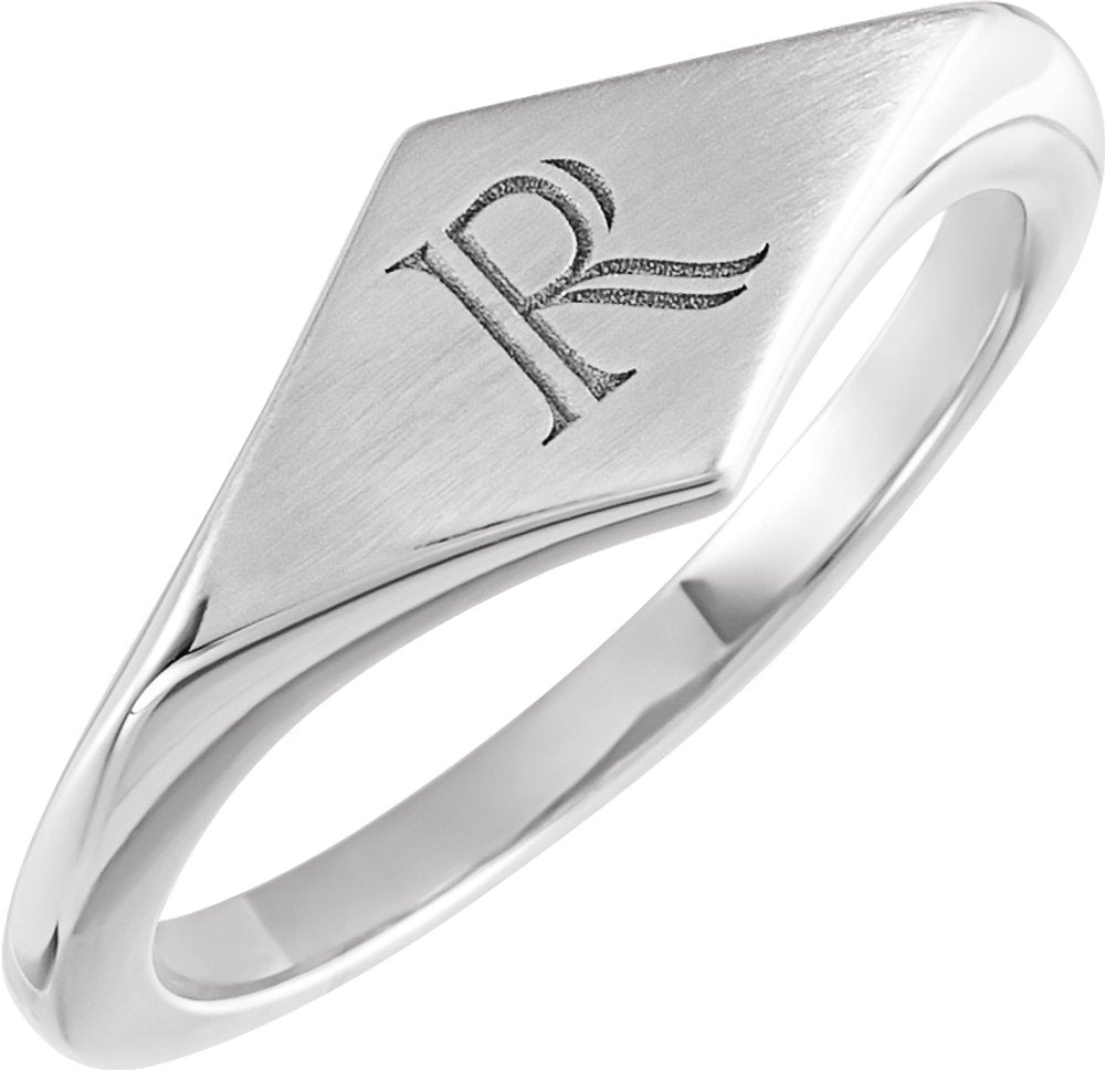 Sterling Silver Geometric Signet Ring