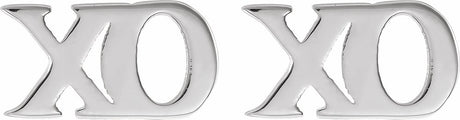 14K White Petite "xo" Stud Earrings