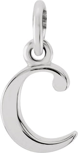14K White Gold Lowercase Initial c Charm/Pendant