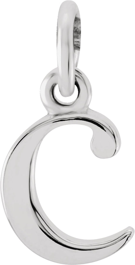 14K White Lowercase Initial C Charm/Pendant