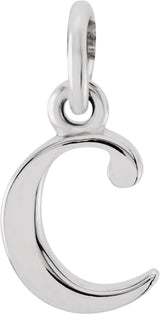 Sterling Silver Lowercase Initial c Charm/Pendant
