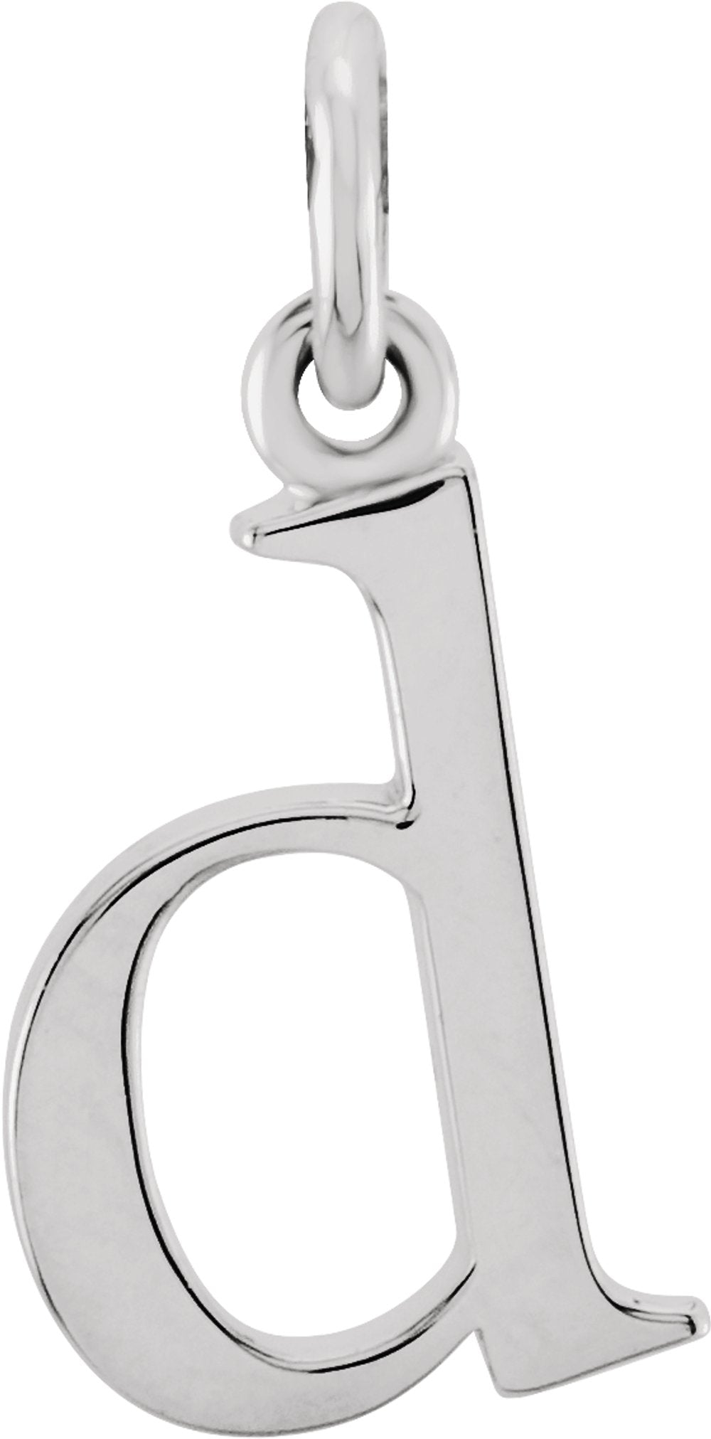 14K White Gold Lowercase Initial d Charm/Pendant