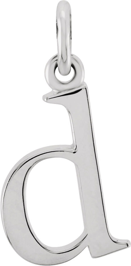 14K White Gold Lowercase Initial d Charm/Pendant