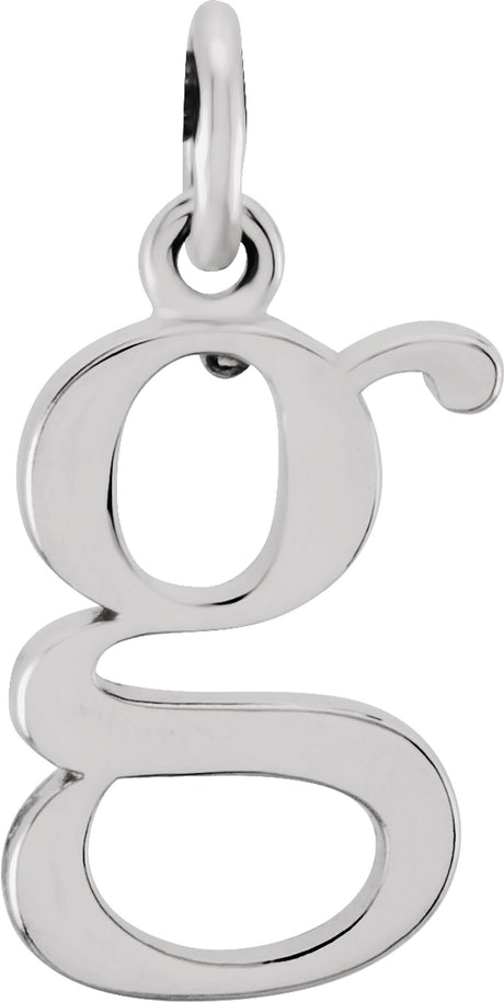 14K White Lowercase Initial G Pendant