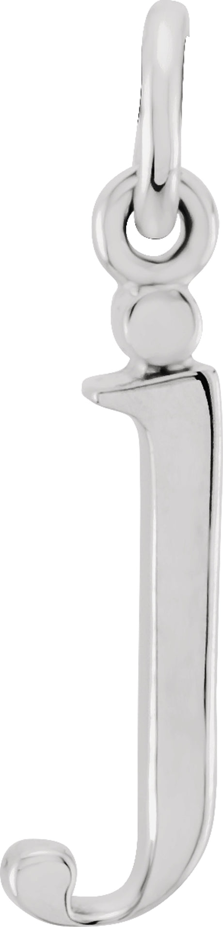 14K White Gold Lowercase Initial j Charm/Pendant