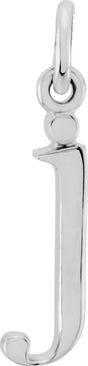 14K White Gold Lowercase Initial j Charm/Pendant