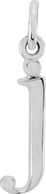 14K White Gold Lowercase Initial j Charm/Pendant