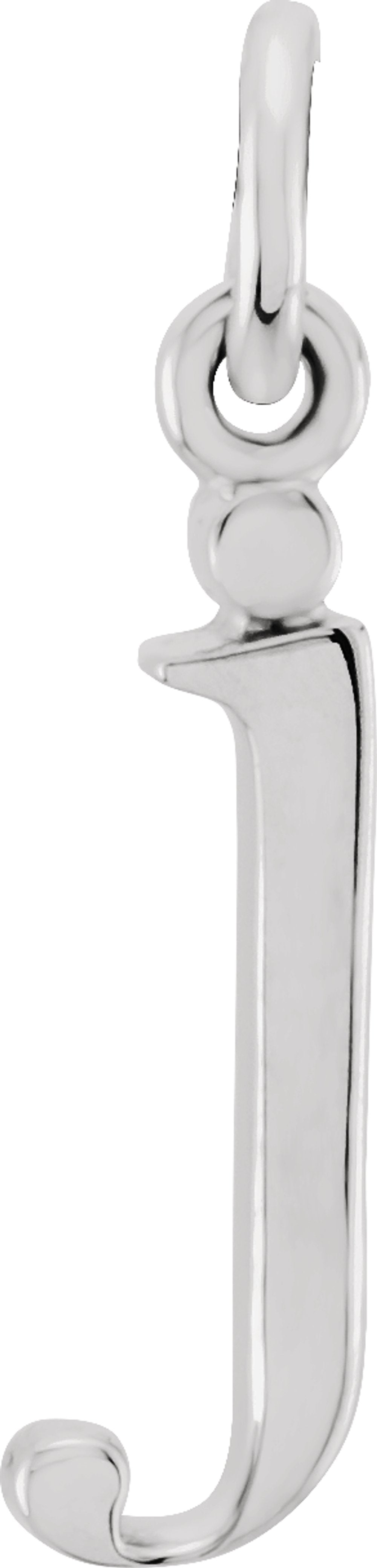 14K White Gold Lowercase Initial j Charm/Pendant