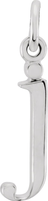 14K White Gold Lowercase Initial j Charm/Pendant