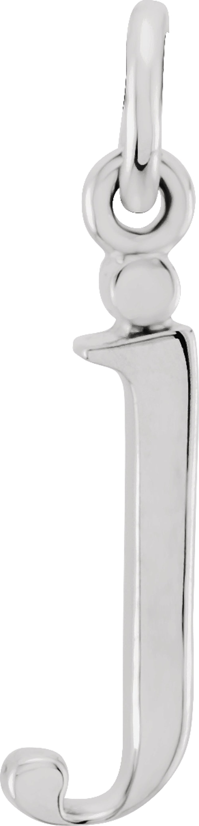 14K White Gold Lowercase Initial j Charm/Pendant
