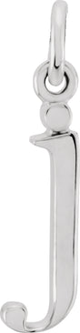 14K White Gold Lowercase Initial j Charm/Pendant
