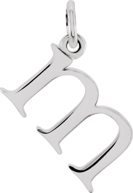 14K White Lowercase Initial M Charm/Pendant