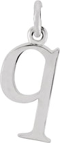 Sterling Silver Lowercase Initial q 16" Necklace