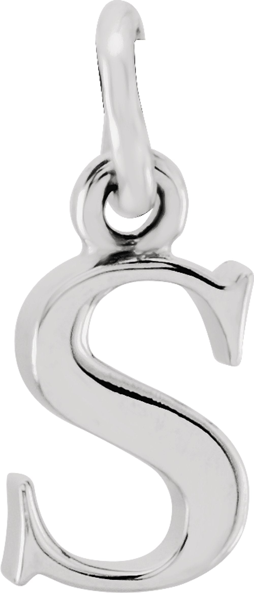 14K White Lowercase Initial S Pendant