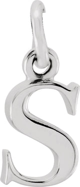 14K White Gold Lowercase Initial s Charm/Pendant