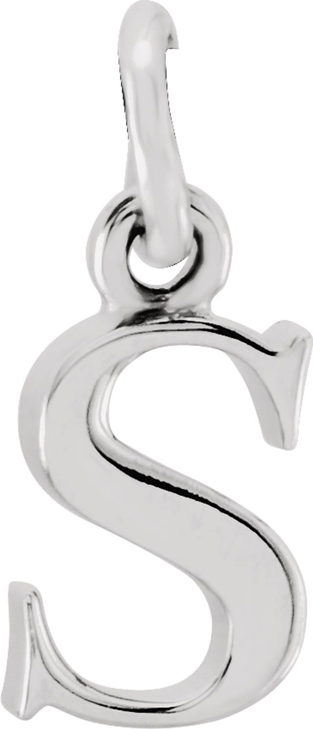 14K White Gold Lowercase Initial s Charm/Pendant