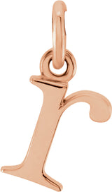 14K Rose Gold Lowercase Initial r Charm/Pendant