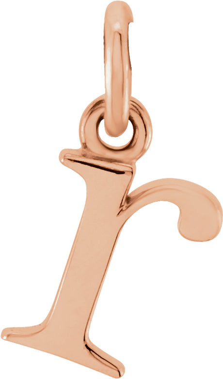 14K Rose Gold Lowercase Initial r Charm/Pendant