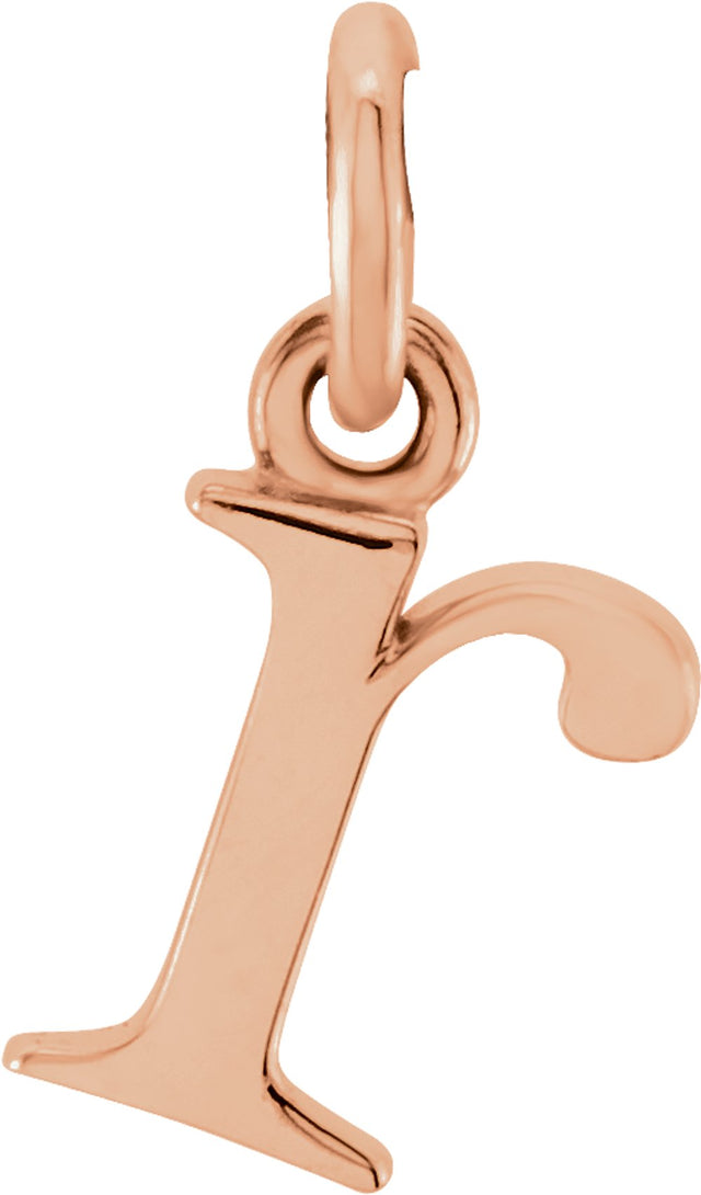 14K Rose Gold Lowercase Initial r Charm/Pendant