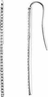 14K White Gold 1/4 CTW Natural Diamond Vertical Bar Earrings
