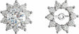 14K White Gold 3/4 CTW Natural Diamond Earring Jackets with 5mm ID
