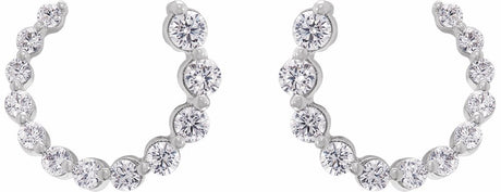 14K White Gold 1/2 CTW Lab-Grown Diamond Front-Back Earrings