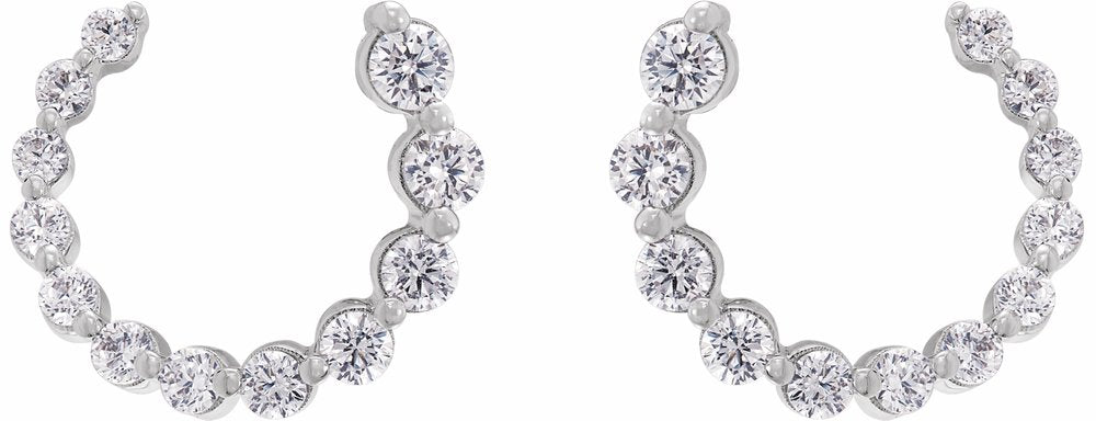 14K White 1/2 CTW Lab-Grown Diamond Front-Back Earrings