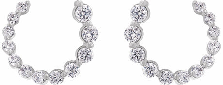 14K White 1/2 CTW Lab-Grown Diamond Front-Back Earrings