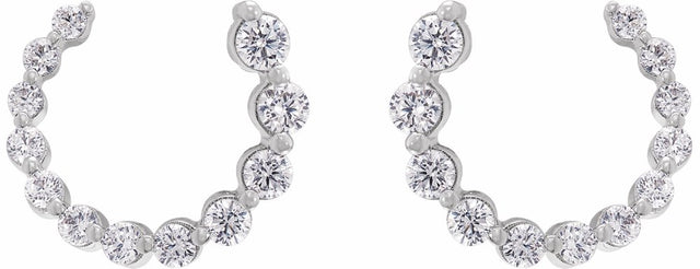 14K White 1/2 CTW Lab-Grown Diamond Front-Back Earrings