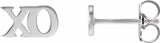 14K White Petite "xo" Stud Earrings