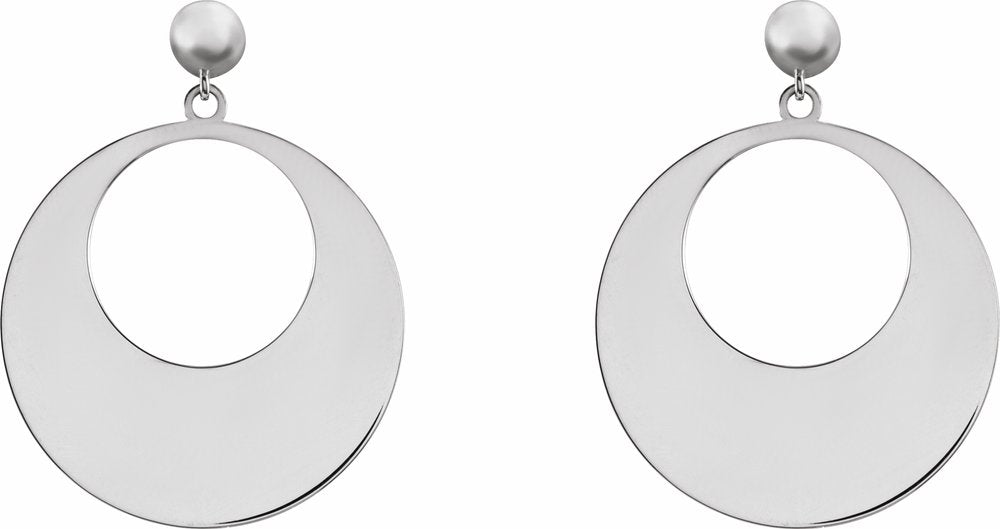 Sterling Silver Circle Dangle Earrings