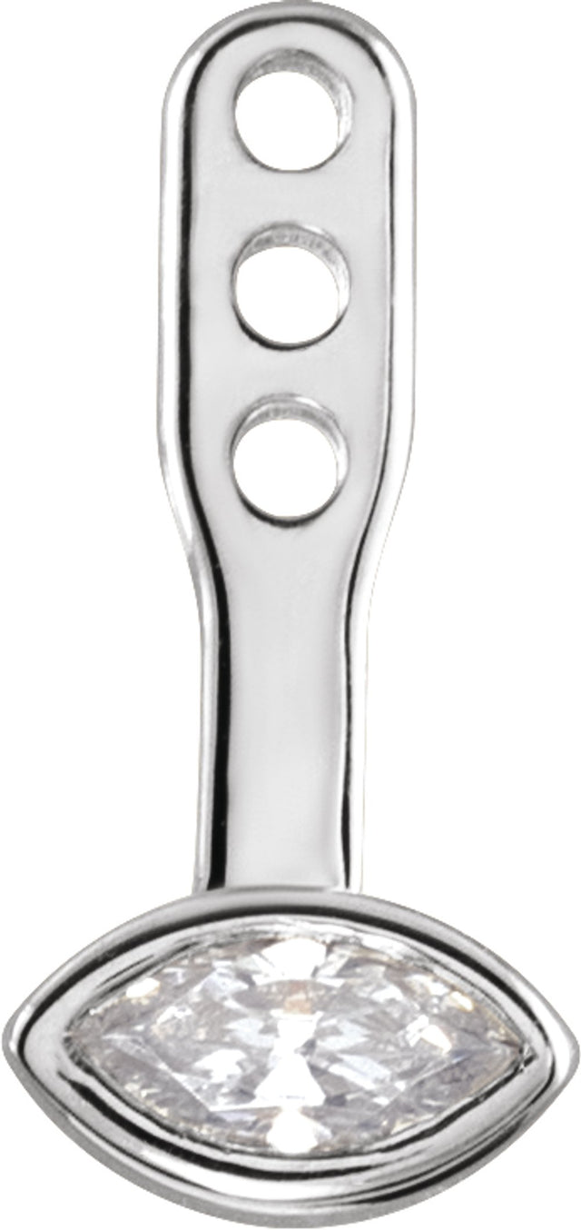 14K White Gold 1/6 CTW Natural Diamond Front-Back Solitaire Earring Jackets