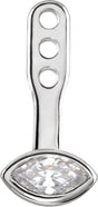 14K White Gold 1/6 CTW Natural Diamond Front-Back Solitaire Earring Jackets