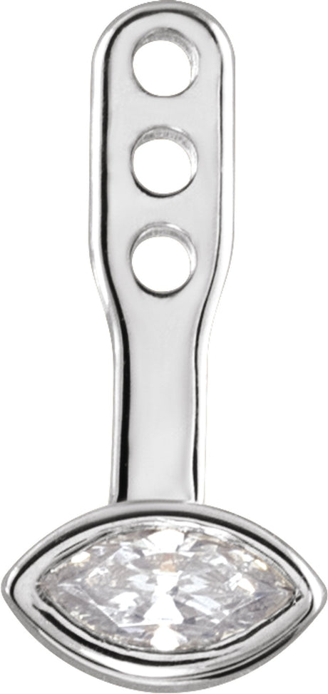 14K White Gold 1/6 CTW Natural Diamond Front-Back Solitaire Earring Jackets