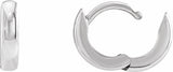 14K White Gold 9.5 mm Hinged Hoop Earrings