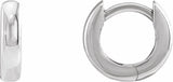 14K White Gold 9.5 mm Hinged Hoop Earrings