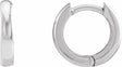 14K White Gold 12 mm Hinged Hoop Earrings