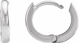 14K White Gold 12 mm Hinged Hoop Earrings