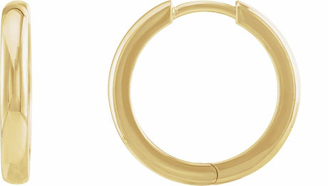 14K Yellow Gold 17 mm Hinged Hoop Earrings