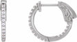 14K White Gold 1/3 CTW Natural Diamond Inside-Outside 15.5 mm Hinged Hoop Earrings
