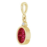 14K Yellow Gold Lab-Grown Ruby & .015 CT Lab-Grown Diamond Pendant