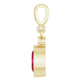 14K Yellow Gold Lab-Grown Ruby & .015 CT Lab-Grown Diamond Pendant
