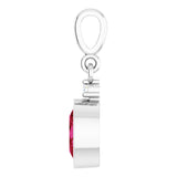 14K White Lab-Grown Ruby & .015 CT Lab-Grown Diamond Pendant