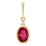 14K Yellow Gold Lab-Grown Ruby & .015 CT Lab-Grown Diamond Pendant