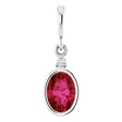 14K White Lab-Grown Ruby & .015 CT Lab-Grown Diamond Pendant