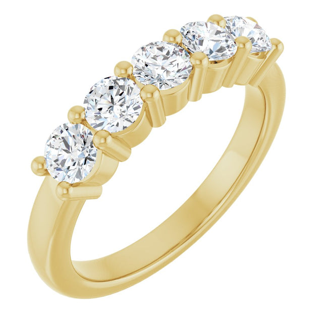 14K Yellow Gold 1 CTW Lab-Grown Diamond Anniversary Band