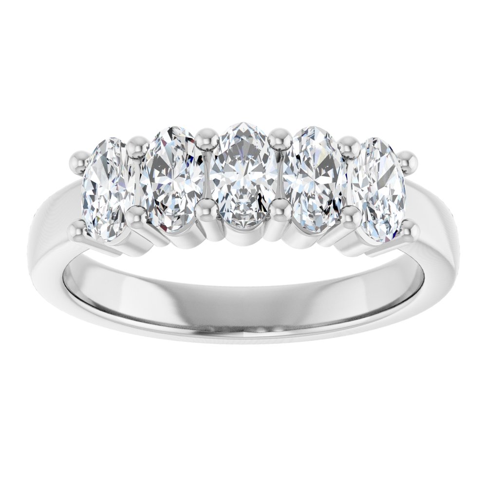 14K White Gold 9/10 CTW Lab-Grown Diamond Anniversary Band