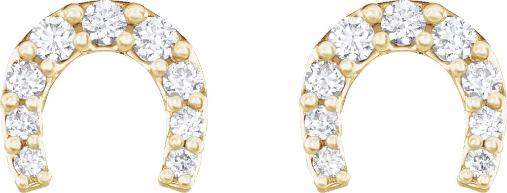 14K Yellow 1/6 CTW Natural Diamond Horseshoe Earrings